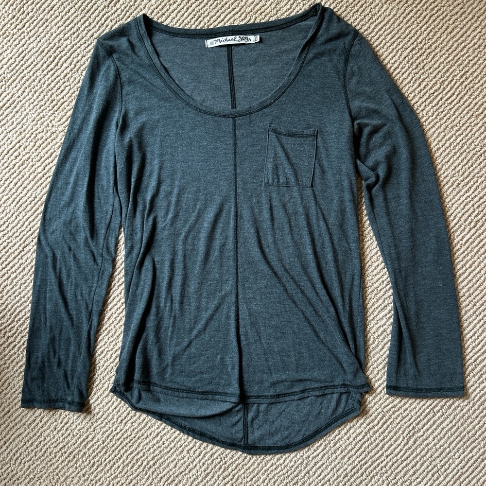 Michael Stars Charcoal Long Sleeve Top